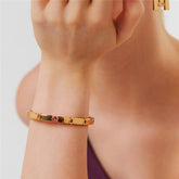 Pulseira Algema com Cristais em formas Geométricas